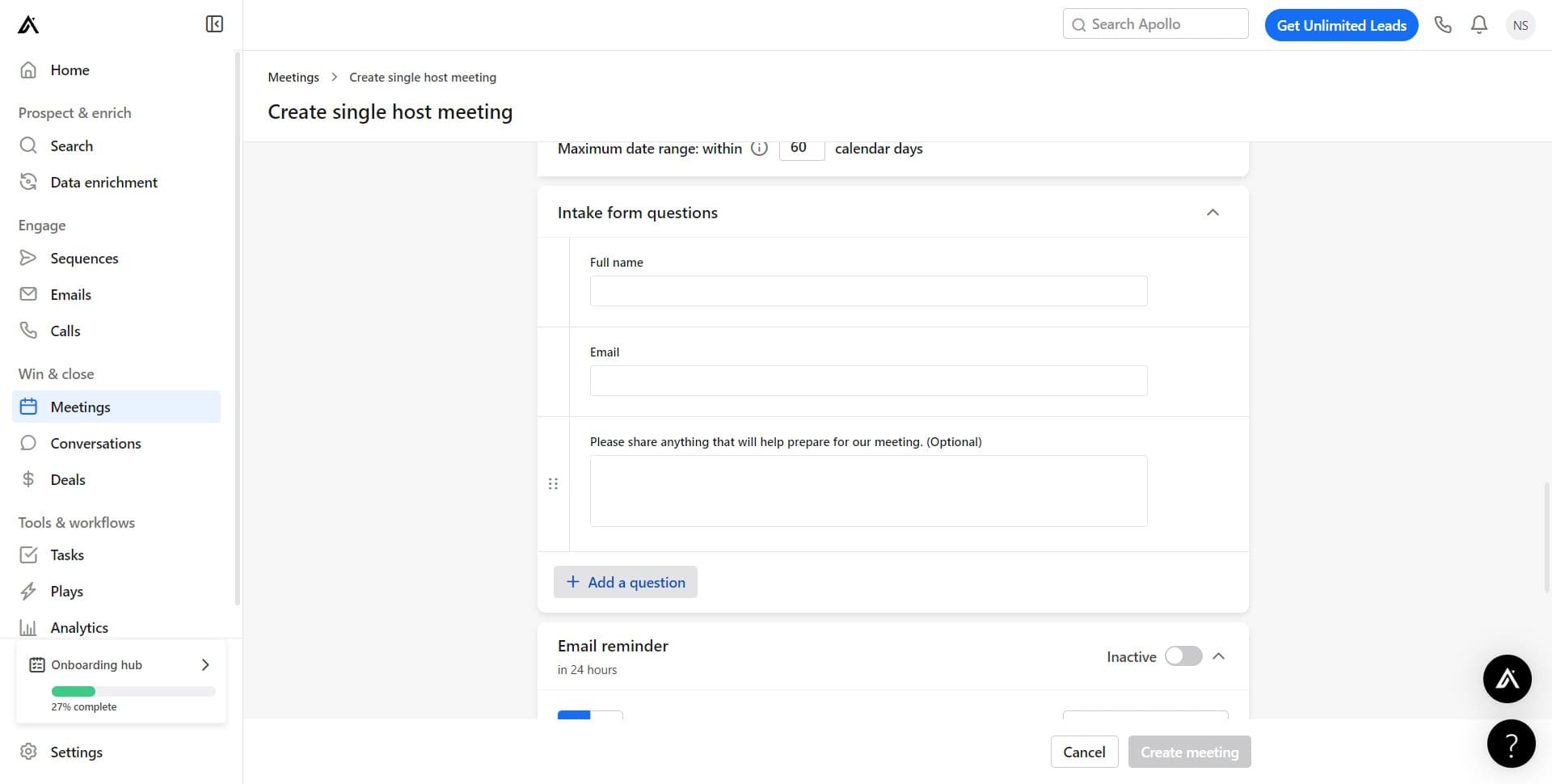 Add a custom question