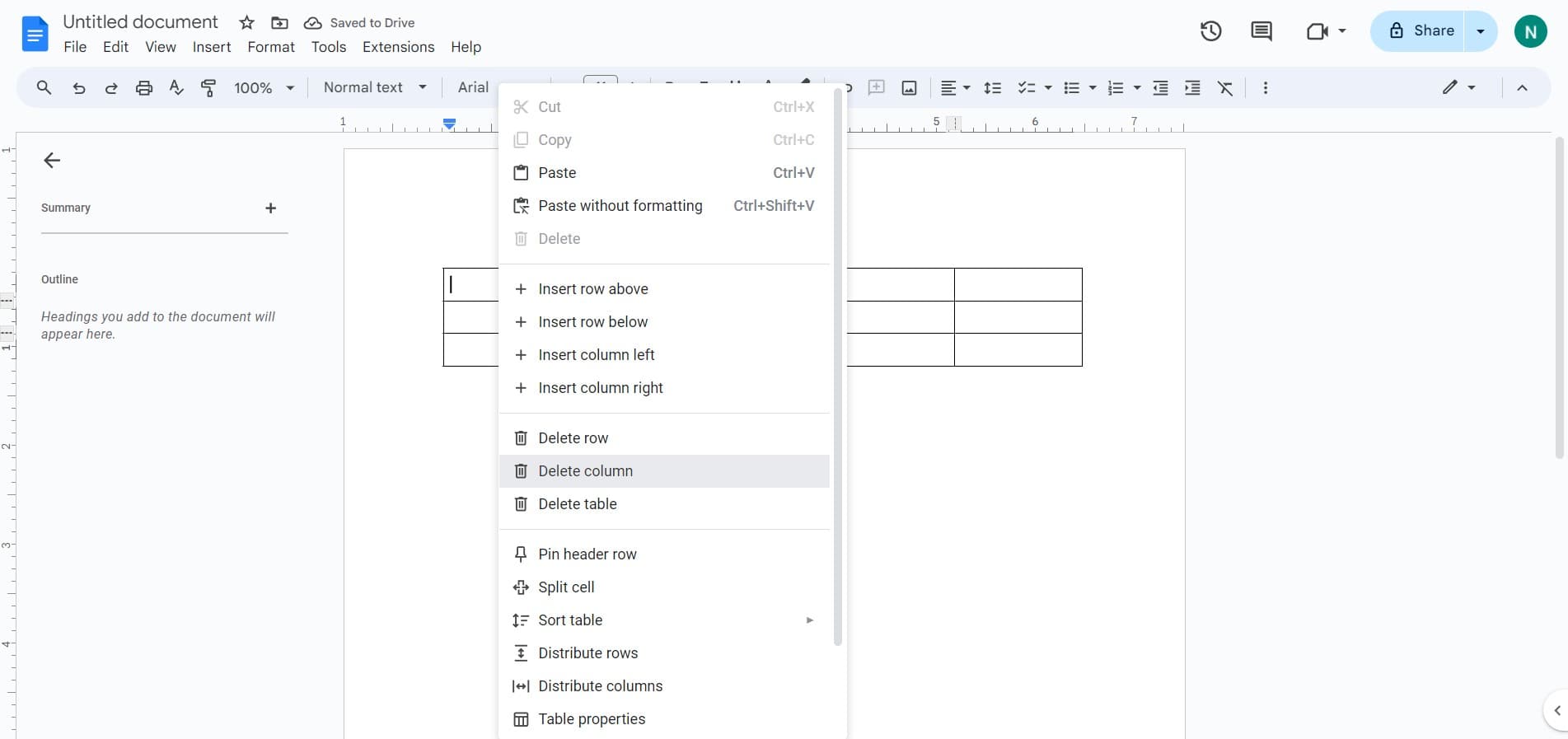 Delete an unwanted column