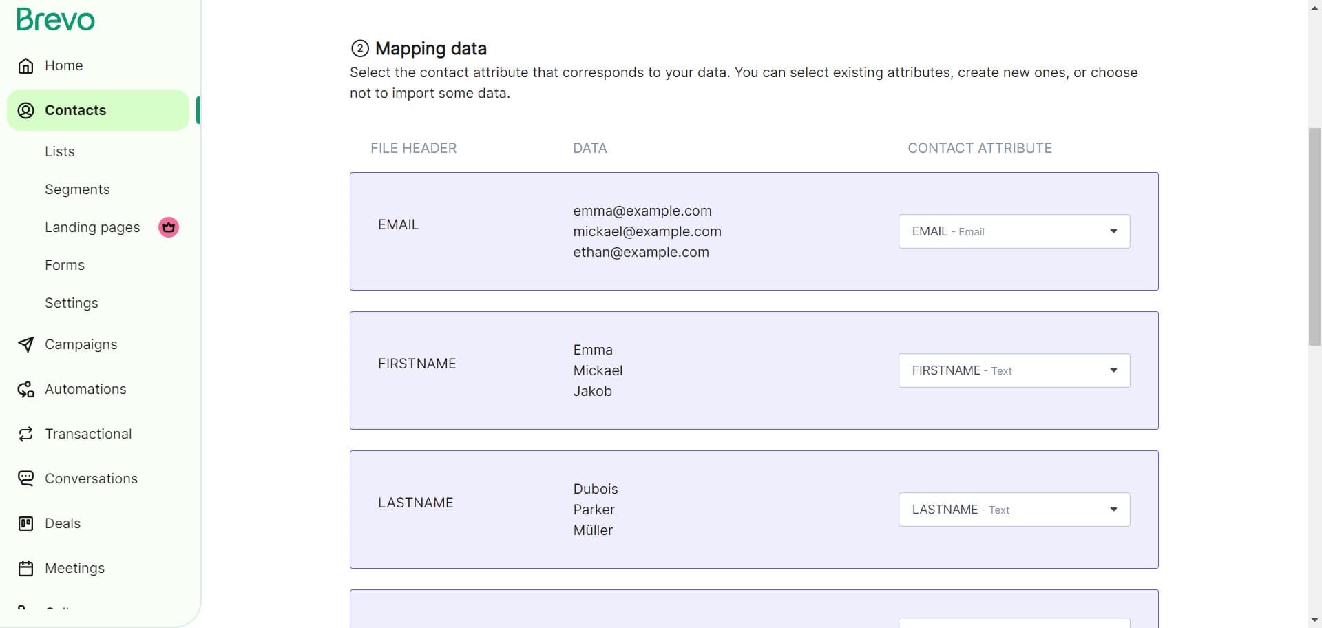 Select the contact file