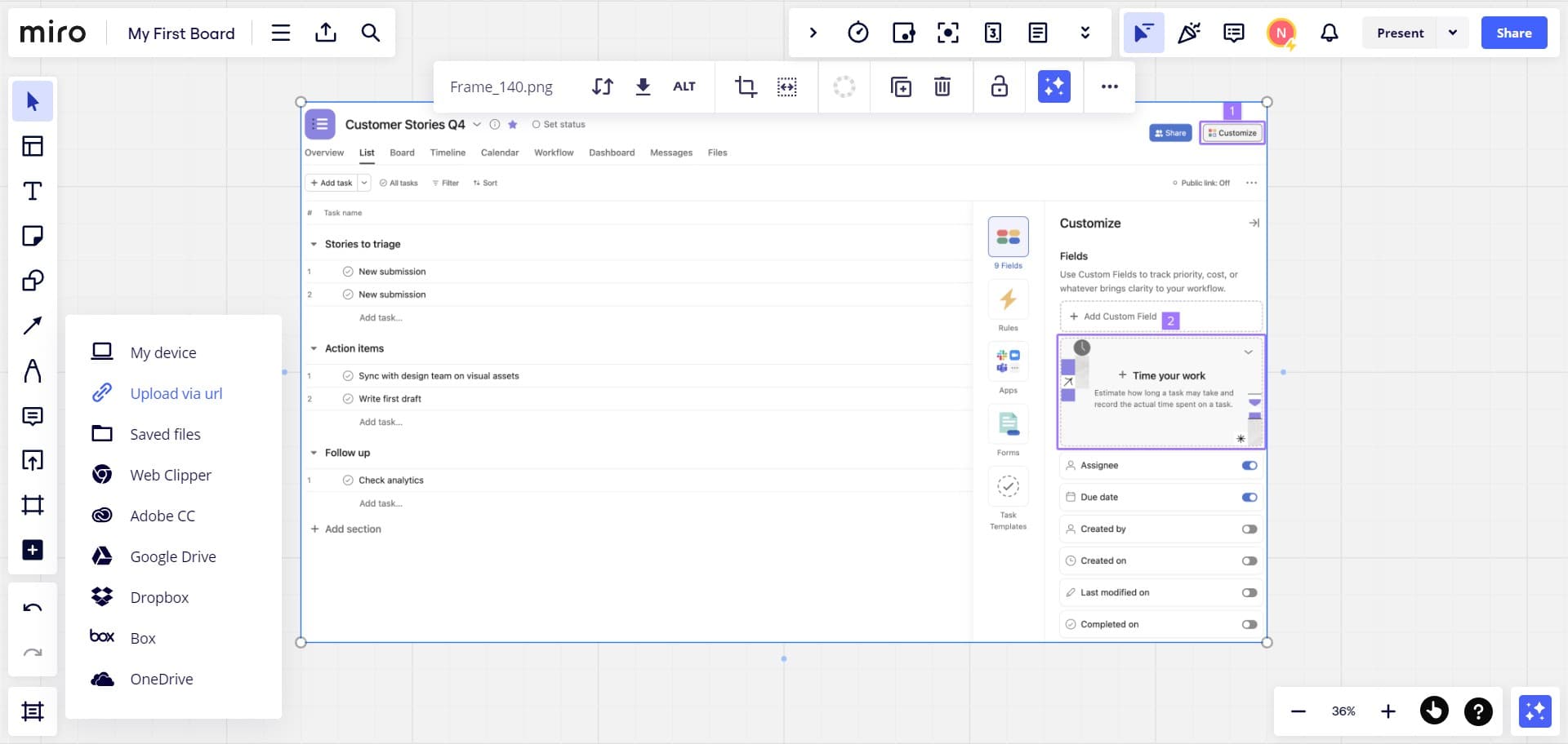 Choose URL upload method