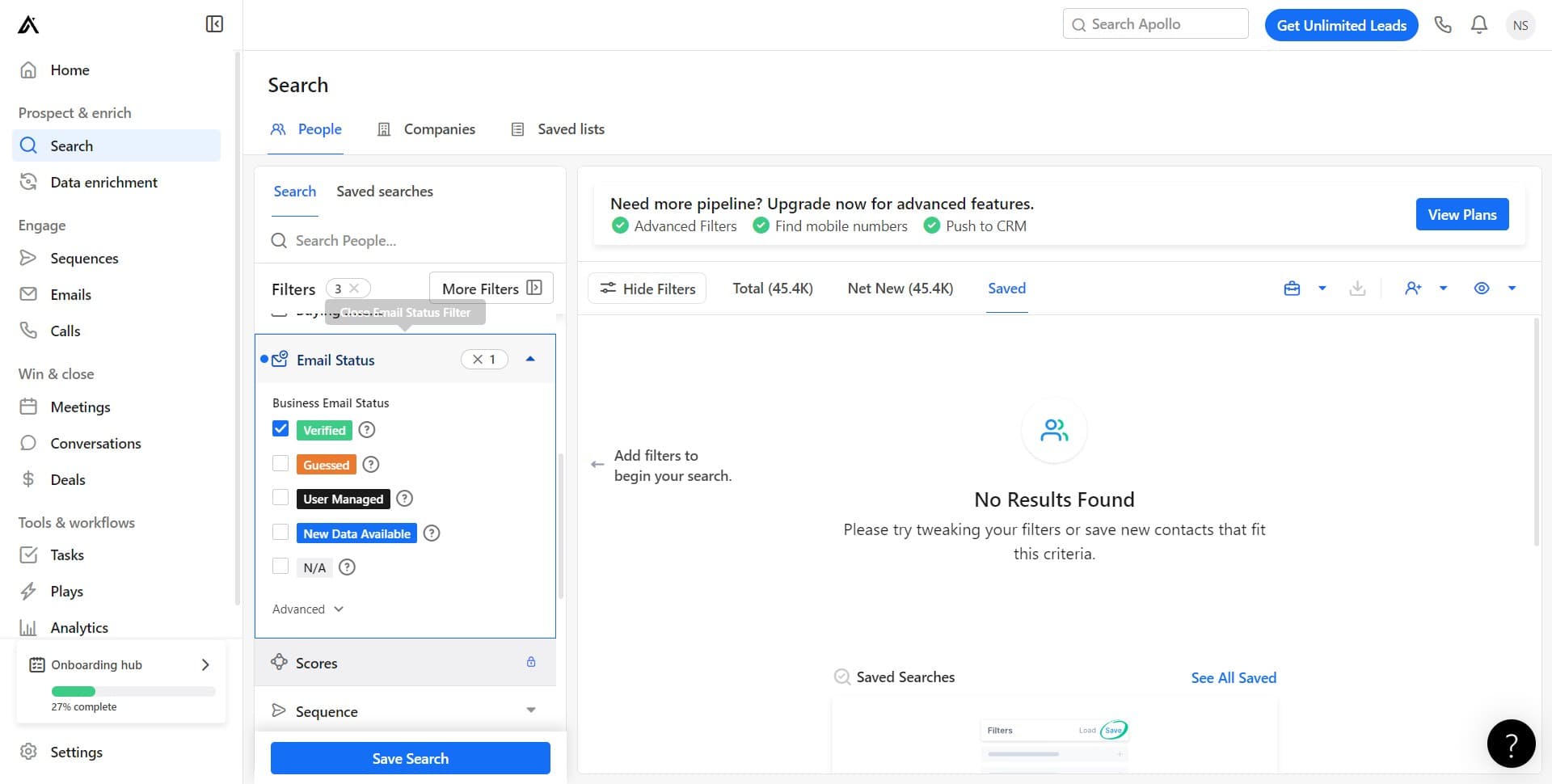 Finalize your search results