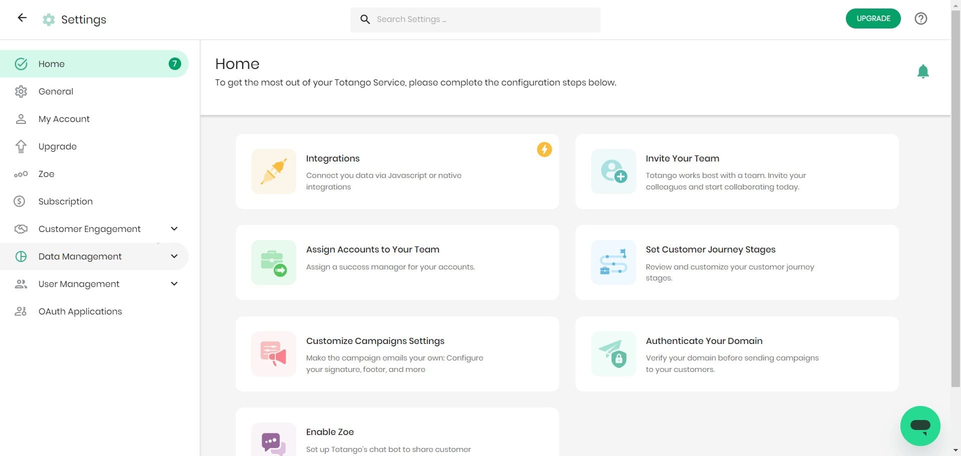 Navigate to Data Management