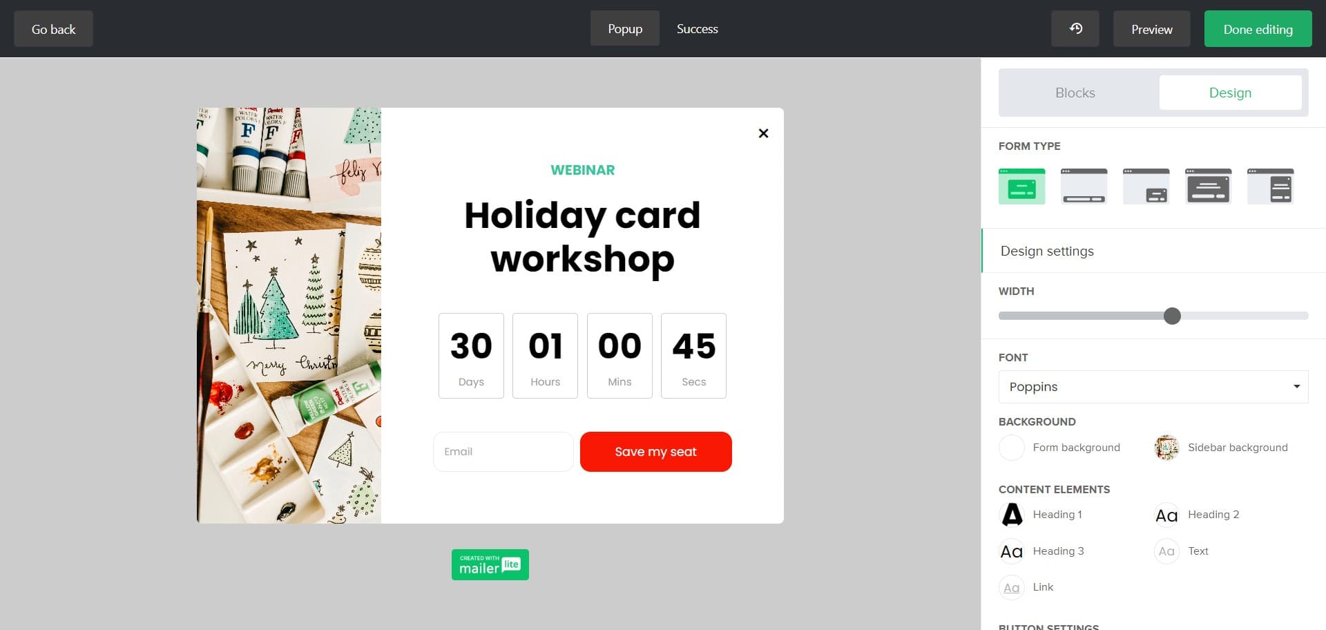 Click on Done editing