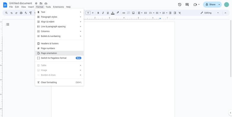 How to Change Orientation in Google Docs