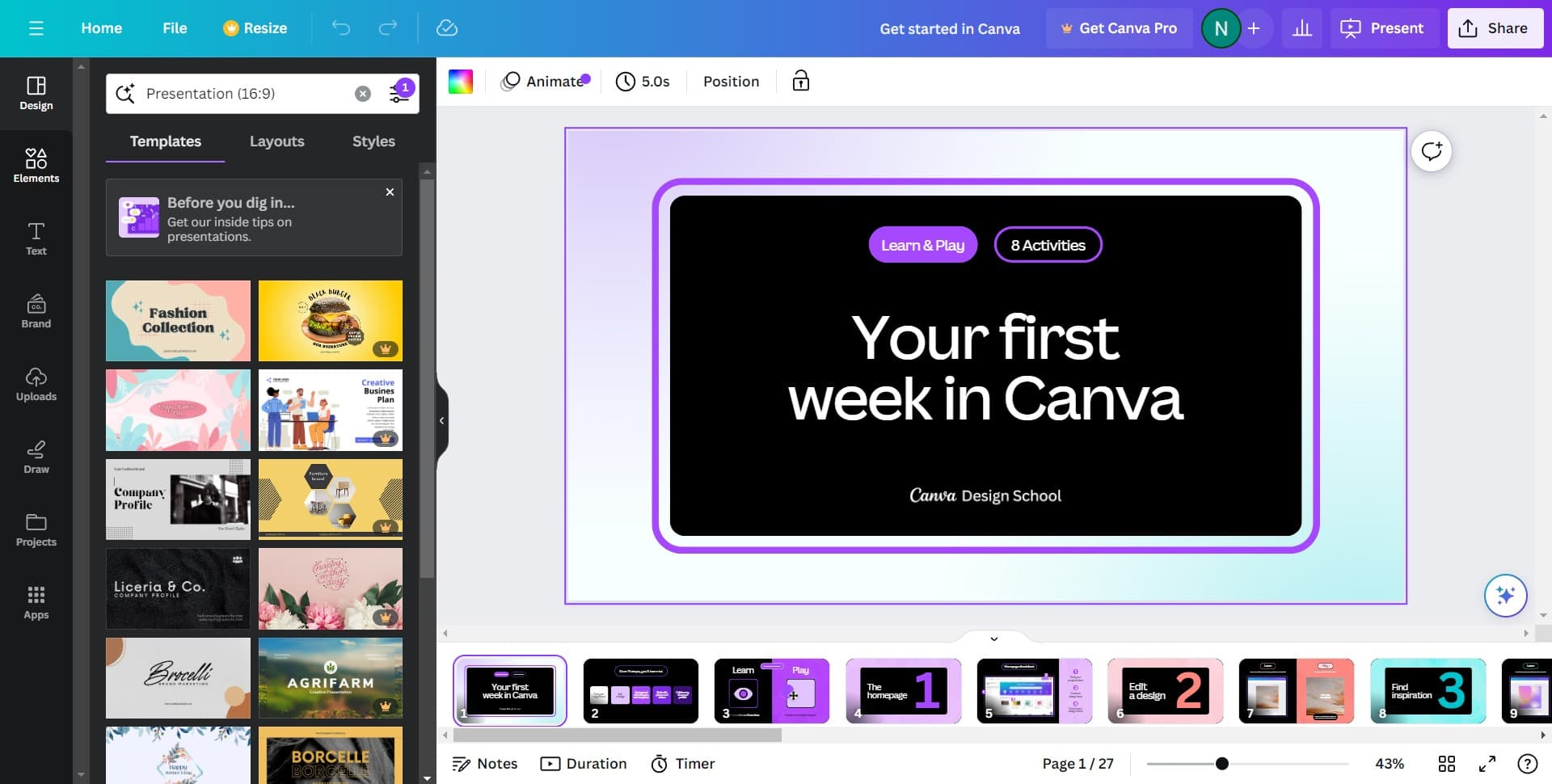 Open the Elements panel