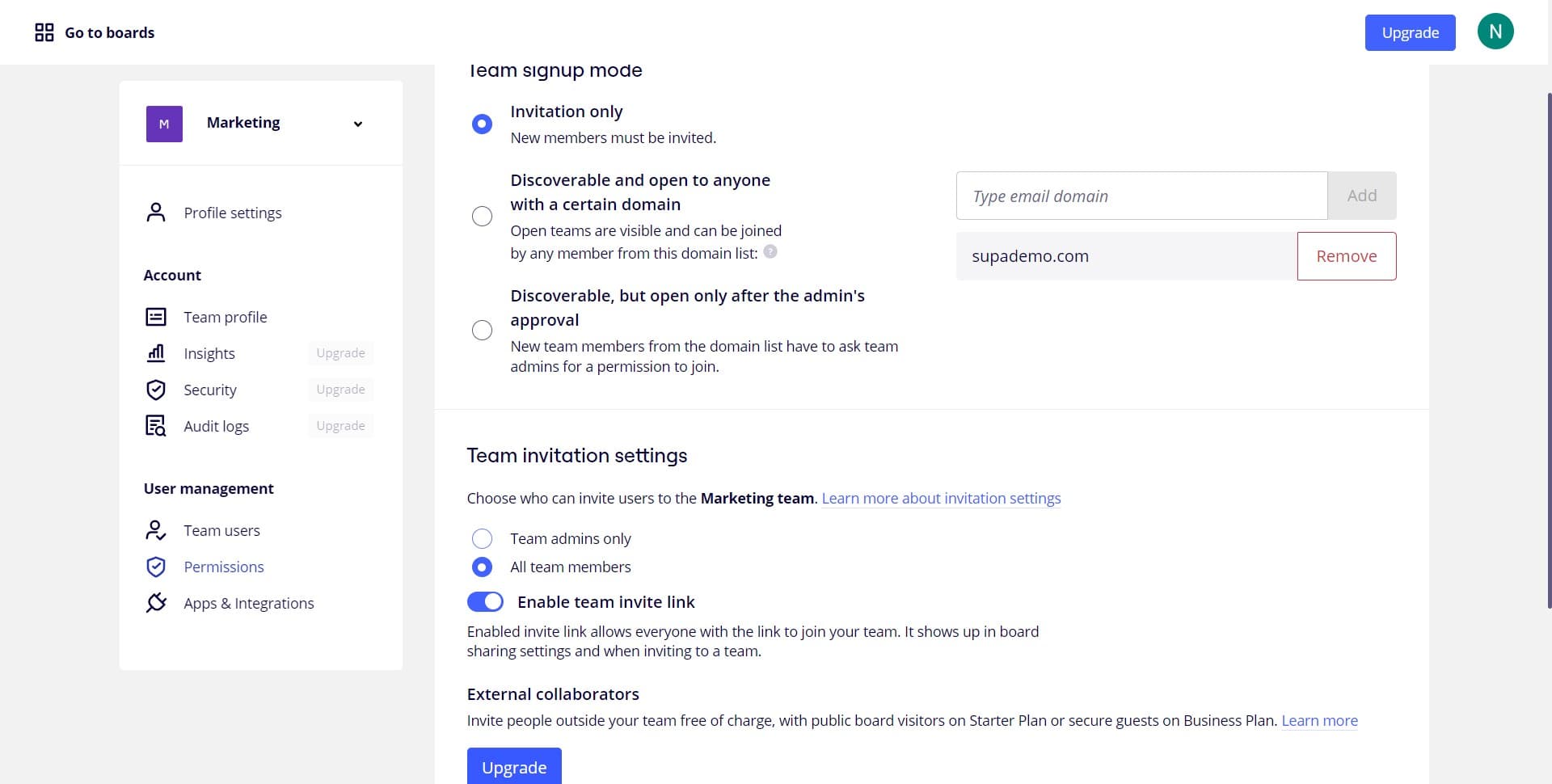 Save your permission settings