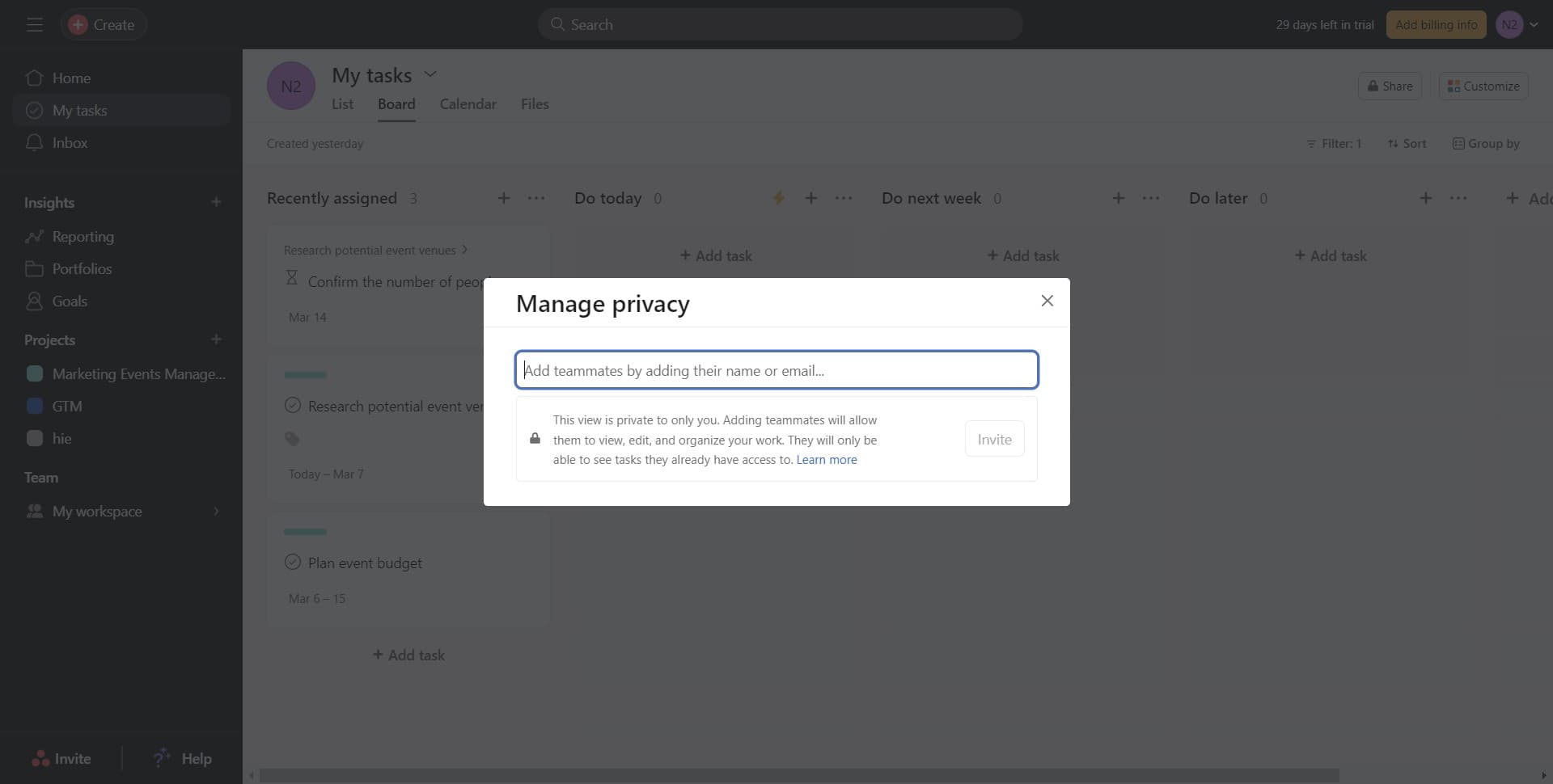 Access the members section