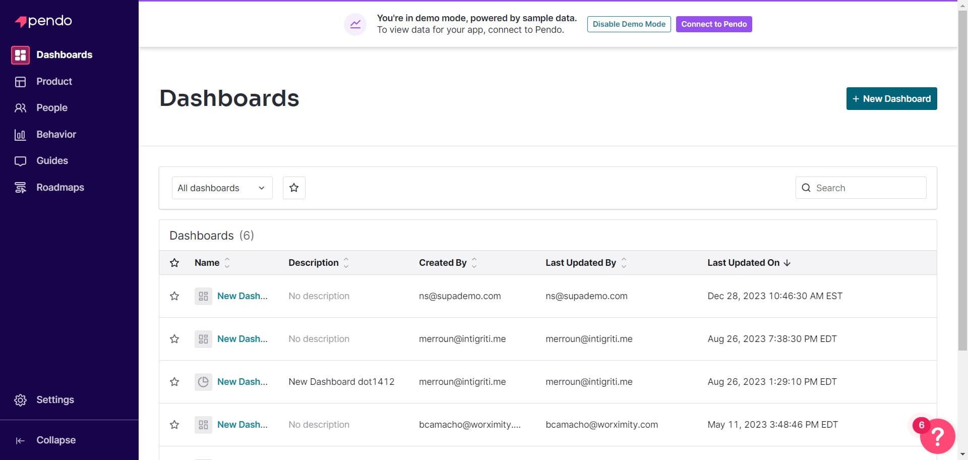 Create a new dashboard