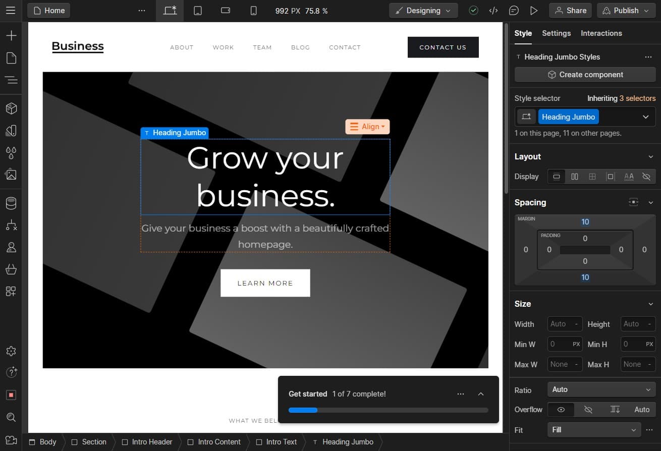 Open your site dashboard