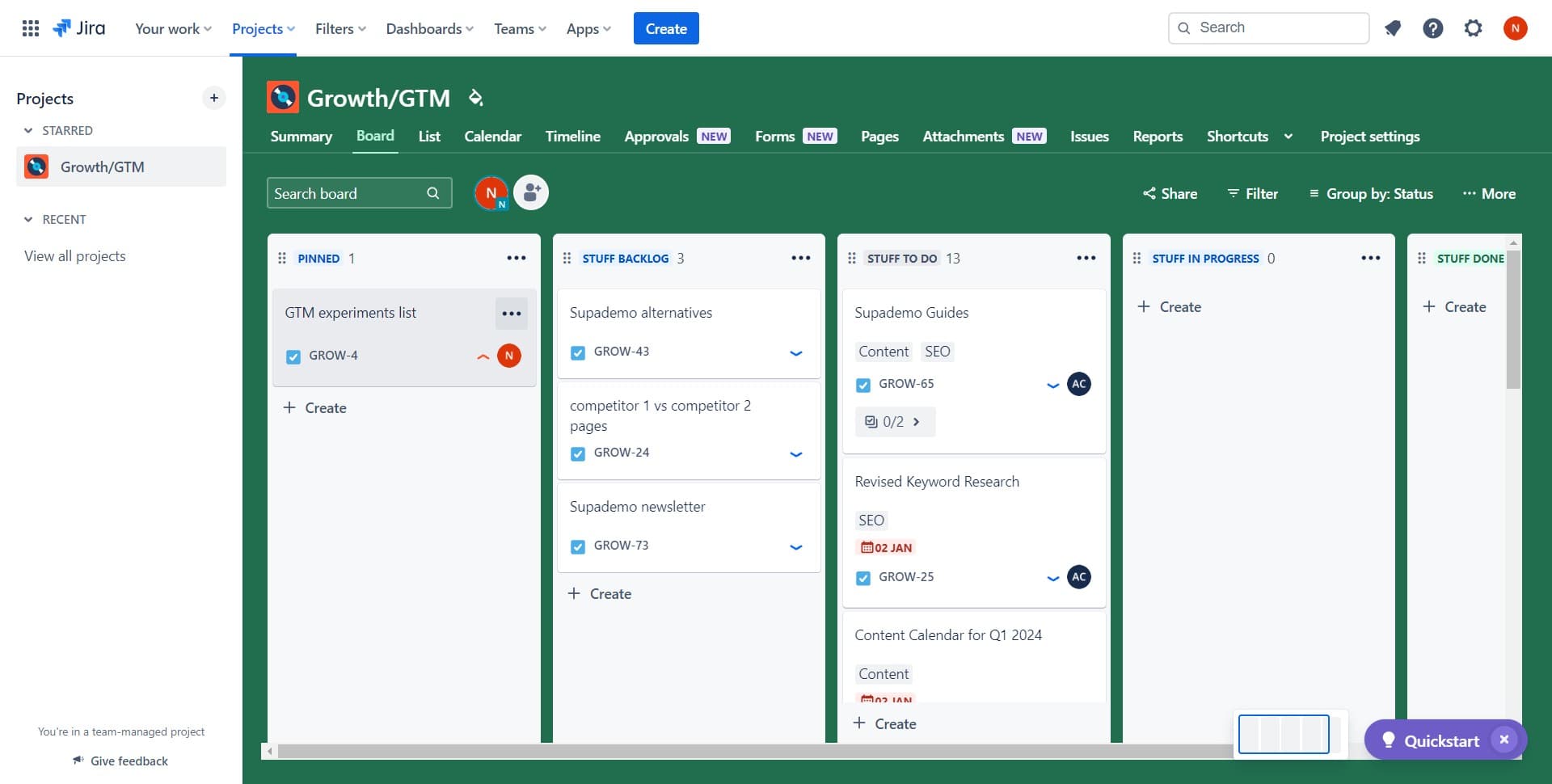 Access the GTM experiments list
