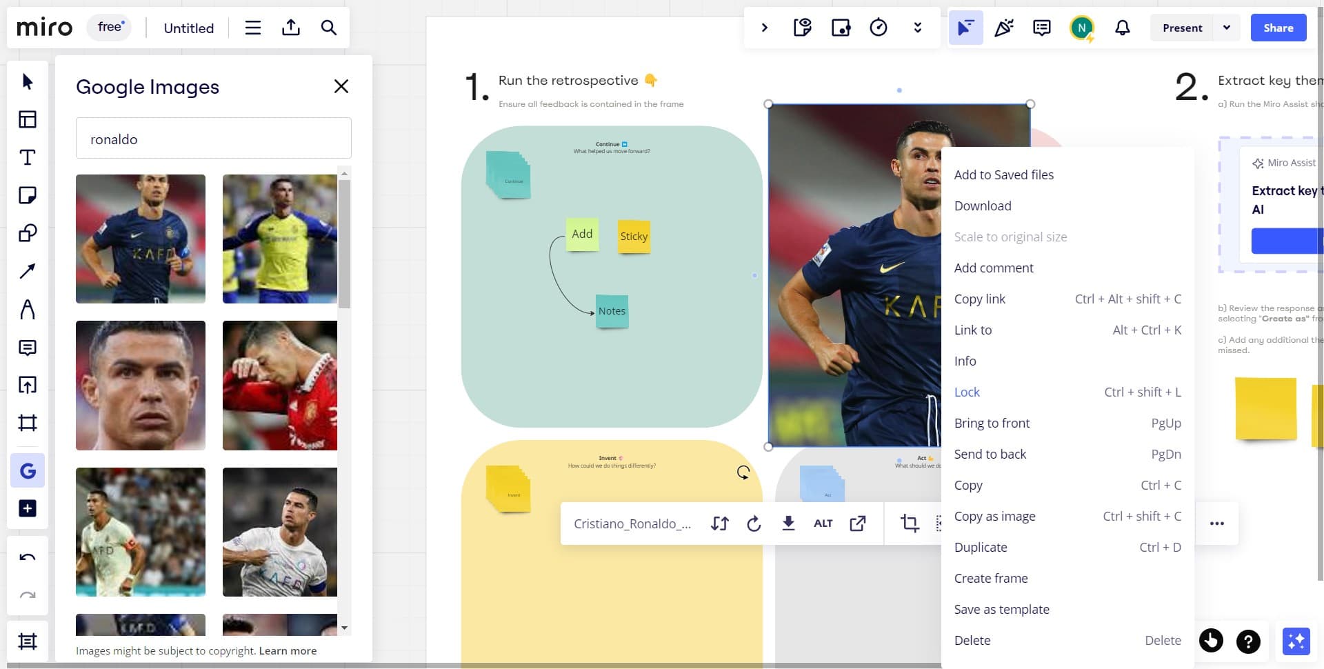 Lock the image in place