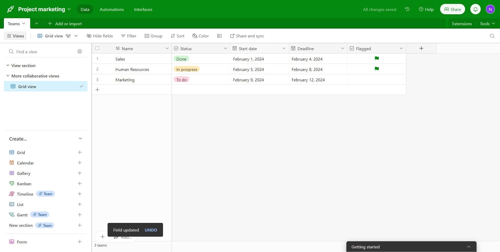 Edit additional fields as needed