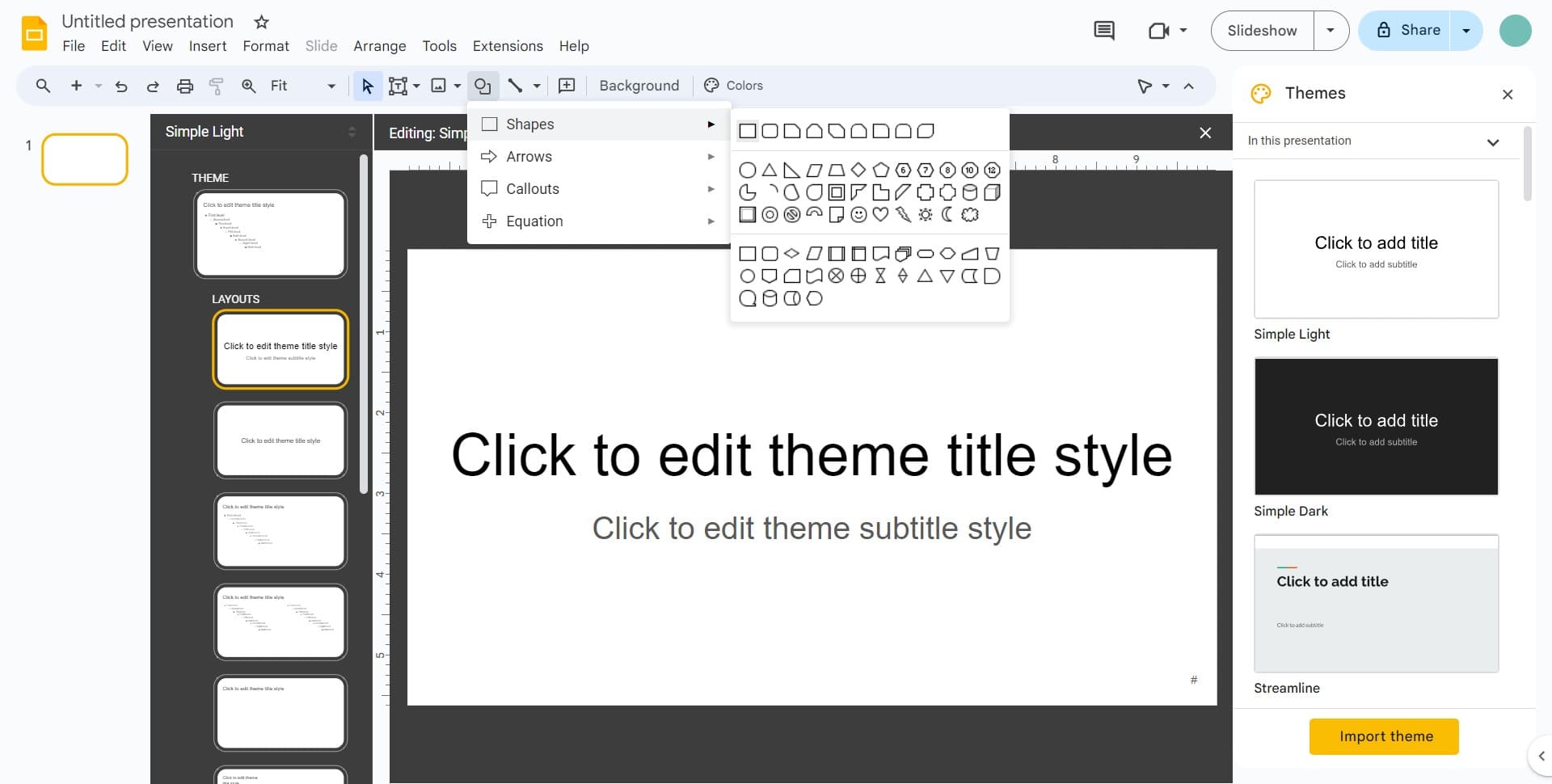 Select your preferred shape
