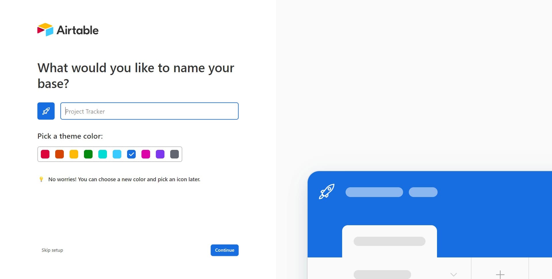 Select your base setup method