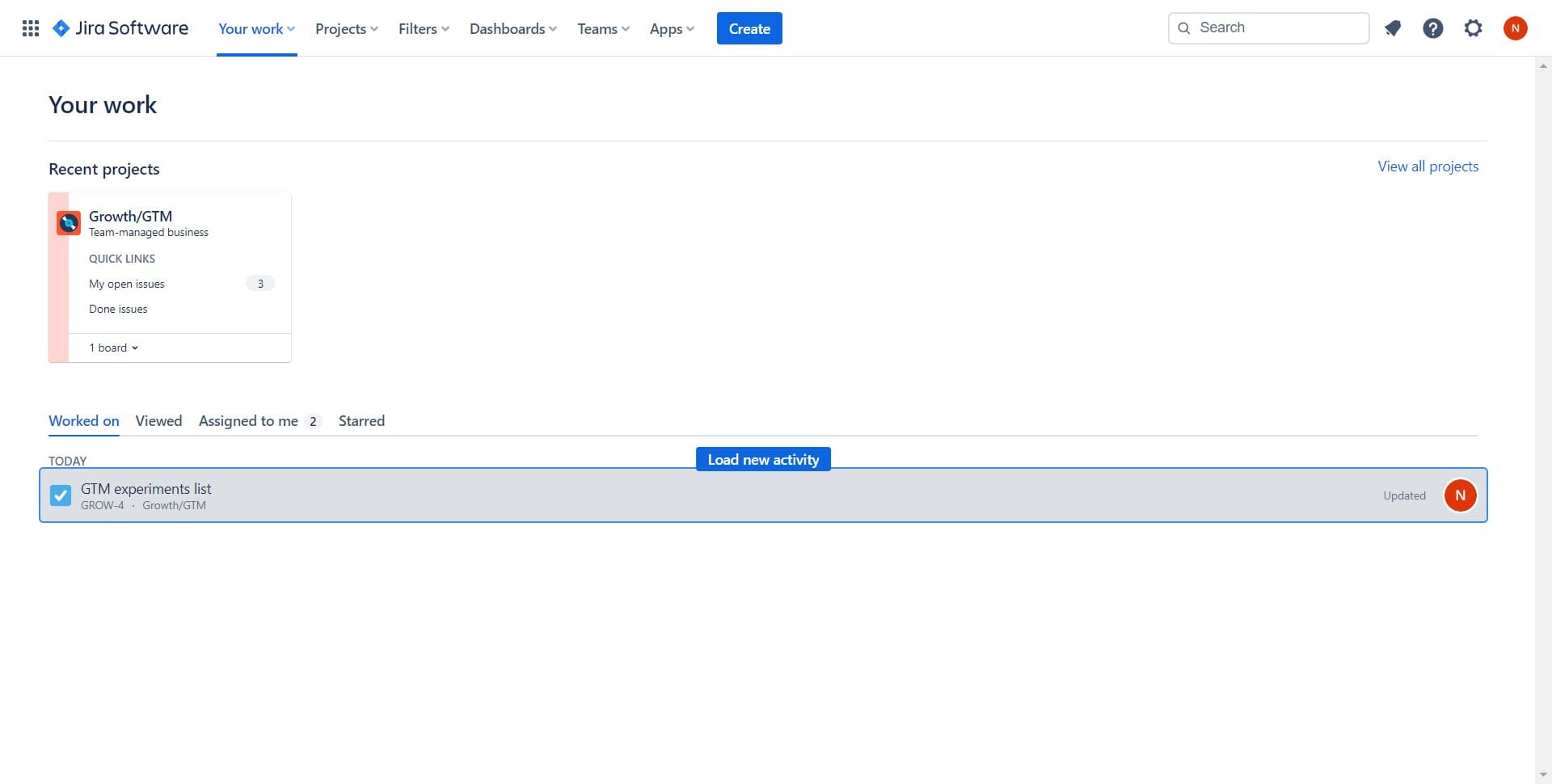 Open the GTM experiments list