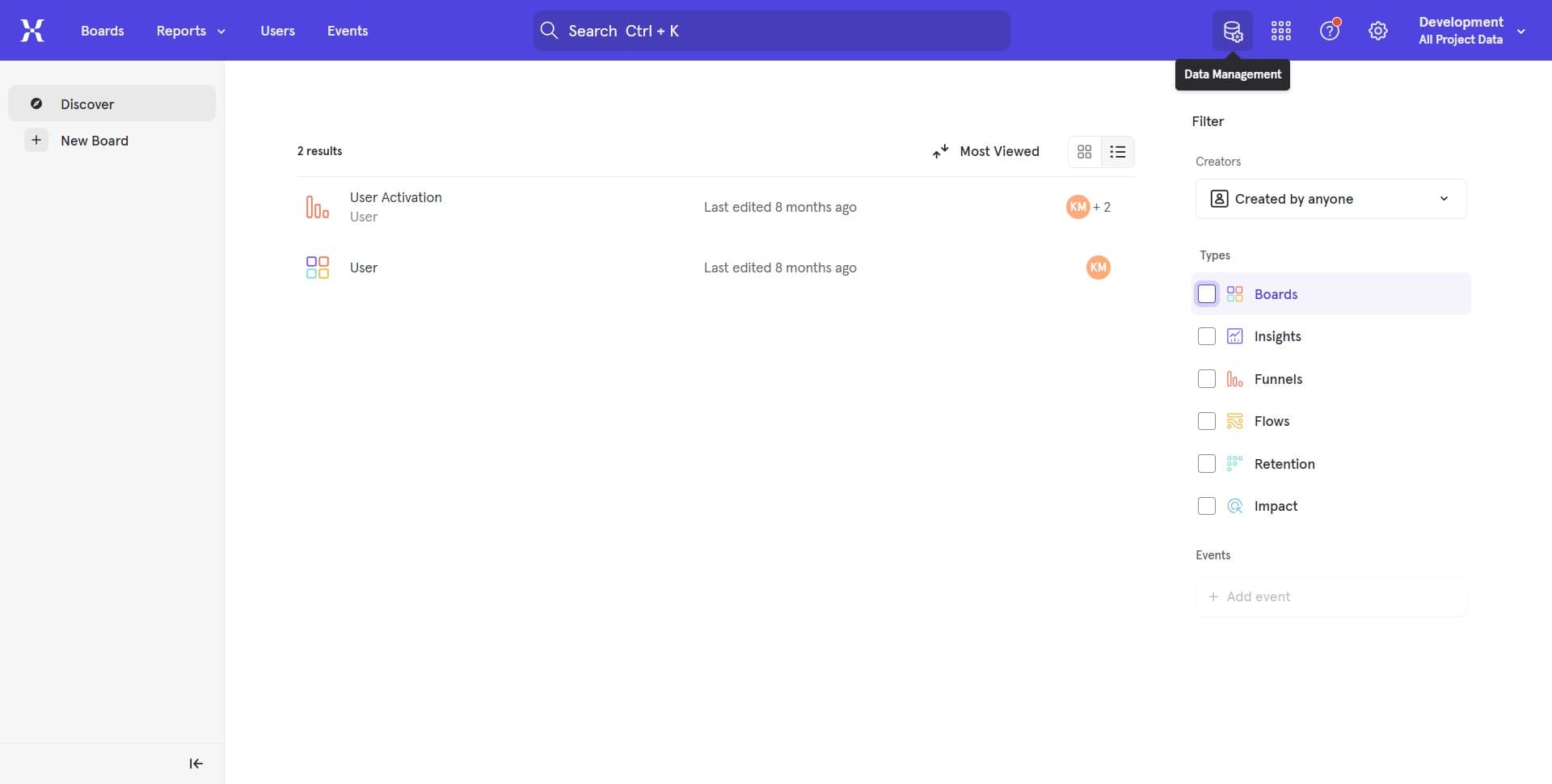 Select the cohort builder section