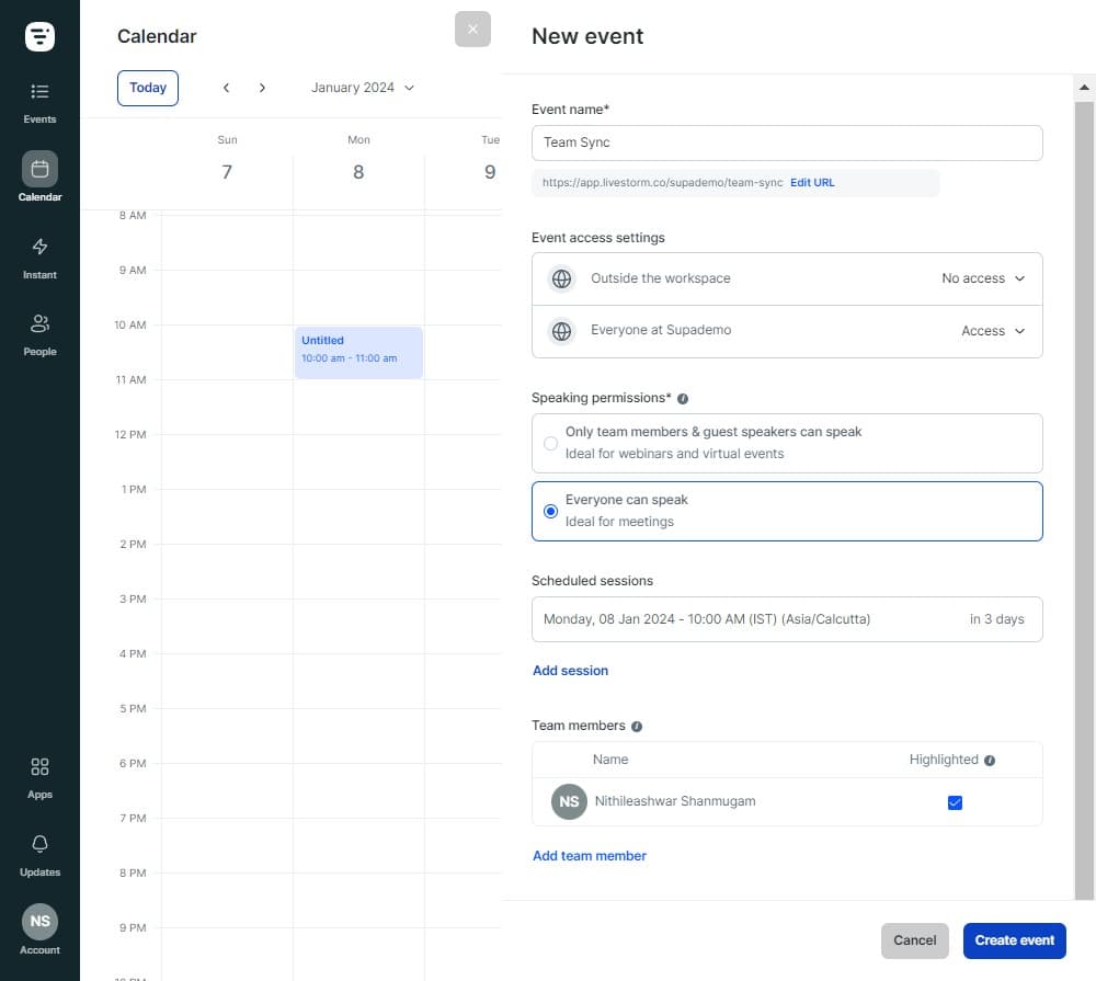Click on Add team member
