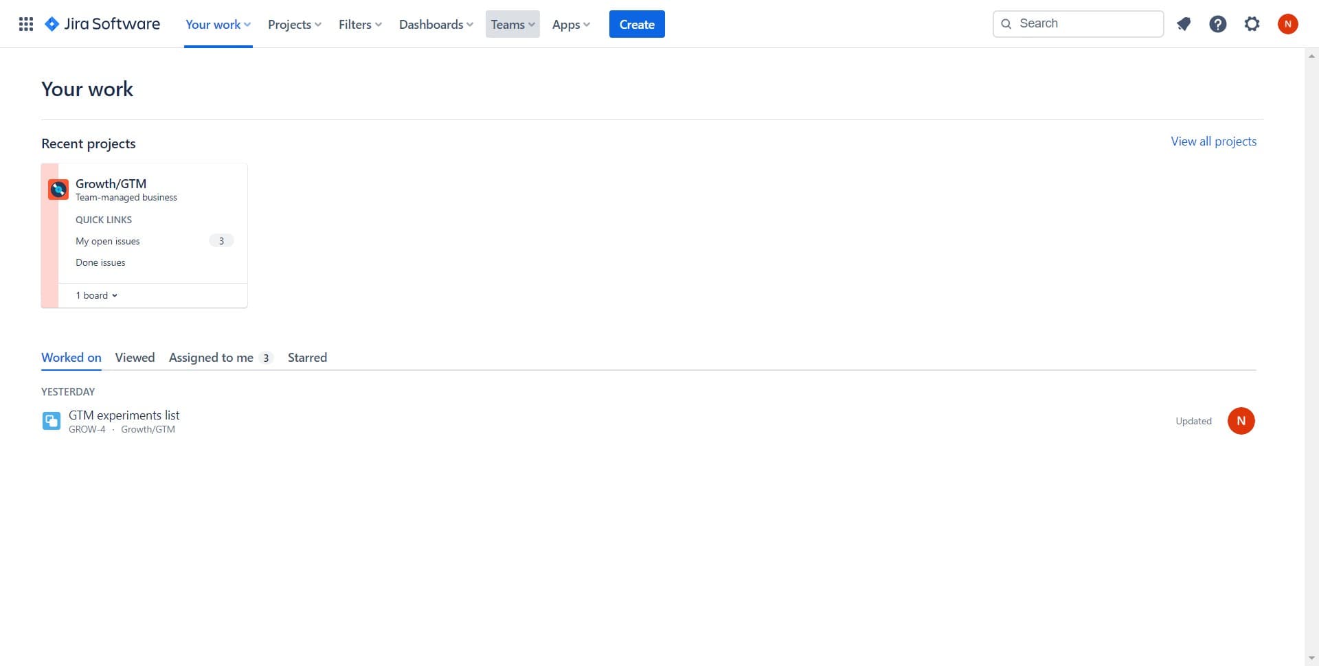 Access the team management area
