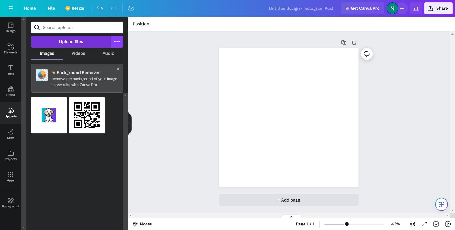 Click on Upload files