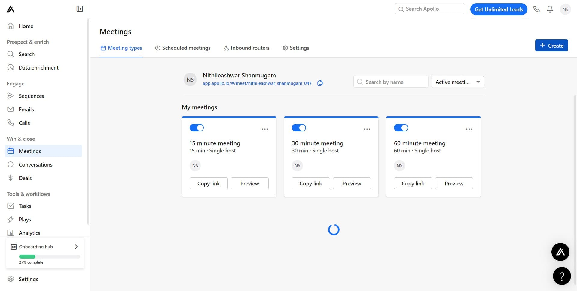 Click the Create button