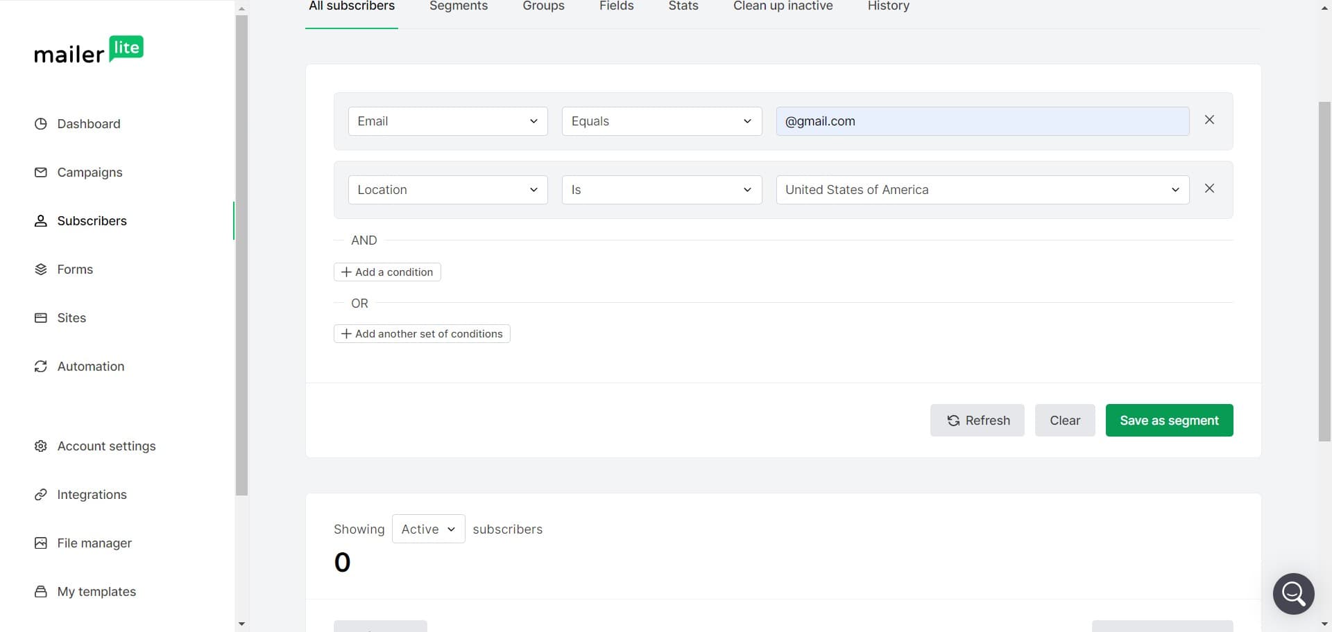Save filtered results as segment