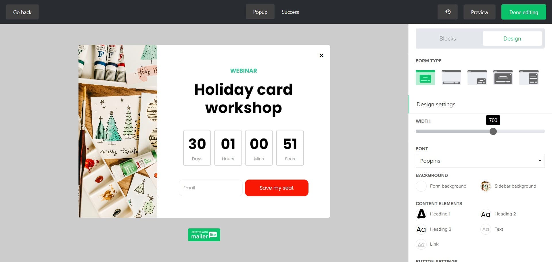 Customize the form design