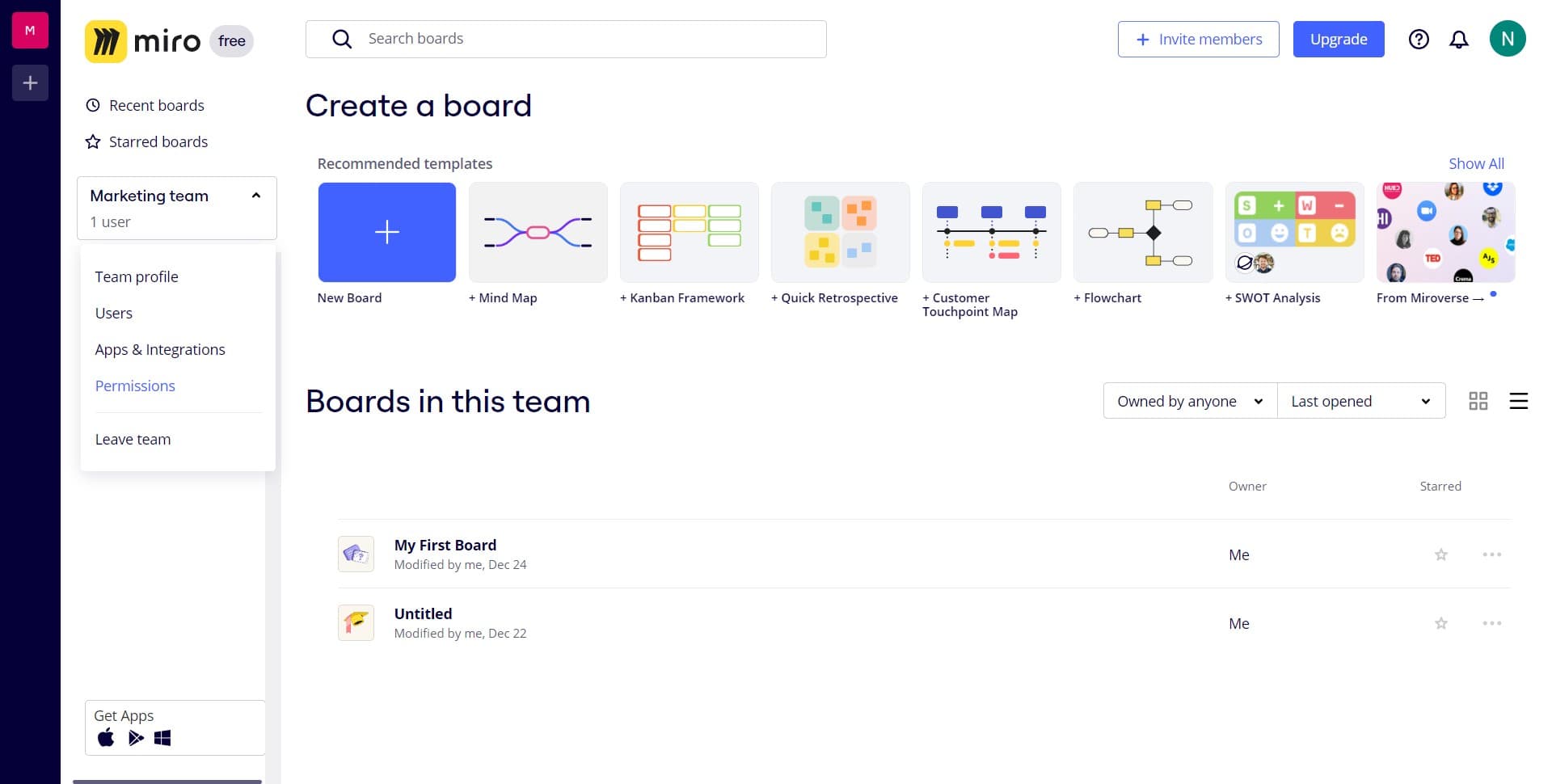 Click on Permissions