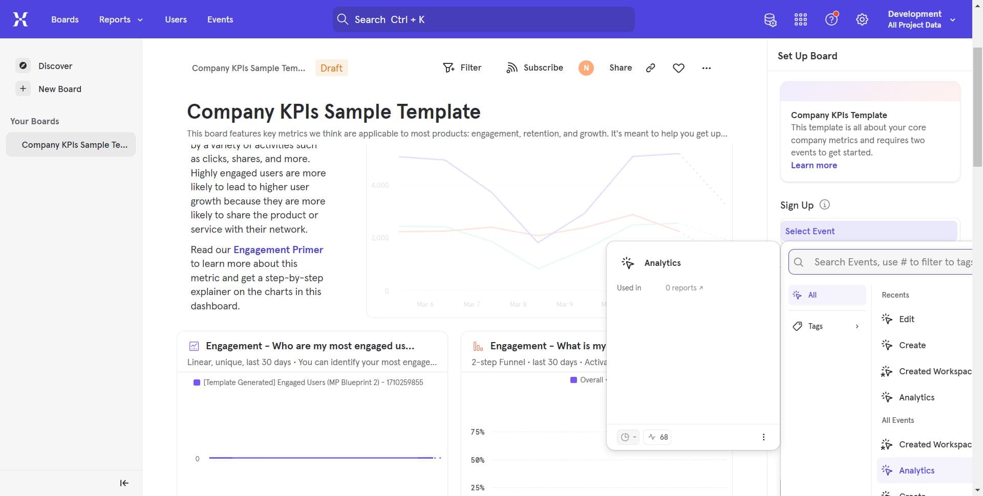 Open project options menu
