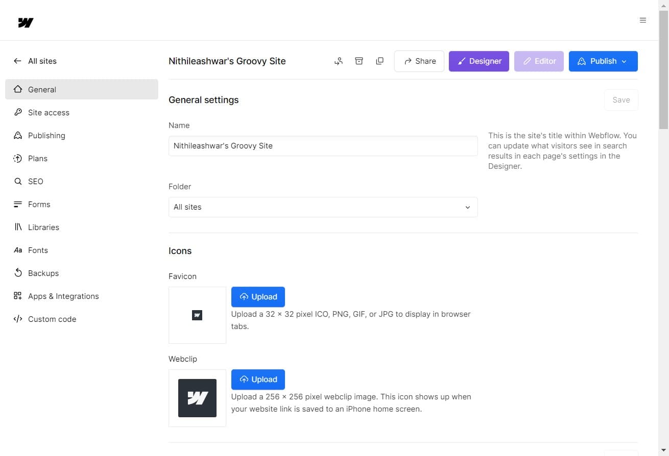 Navigate to sharing options