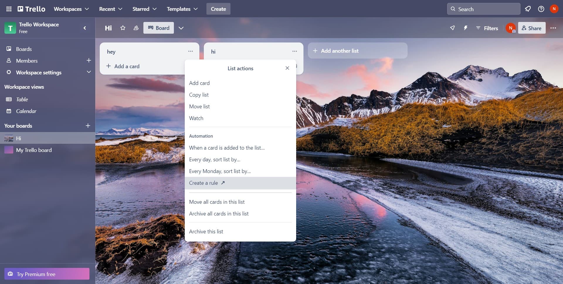 Create a new automation rule