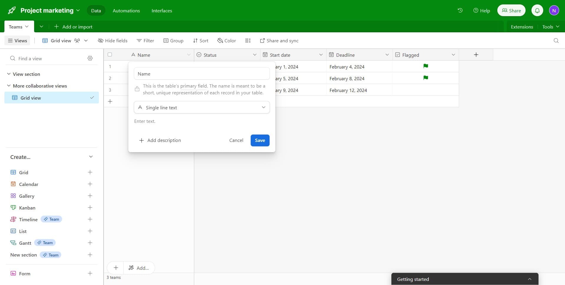Change the field type