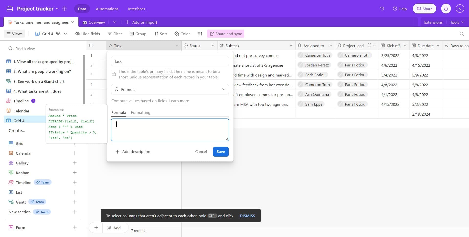 Enter your formula expression