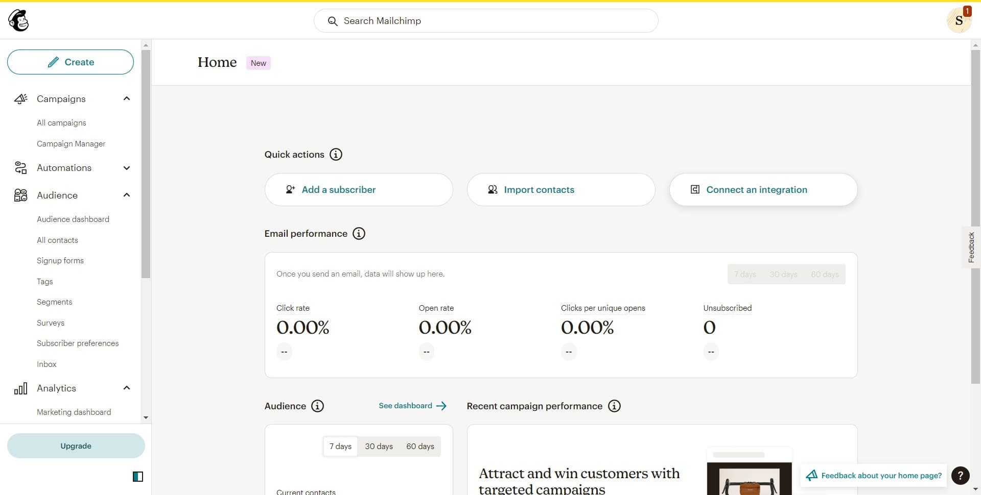 Select Connect an integration