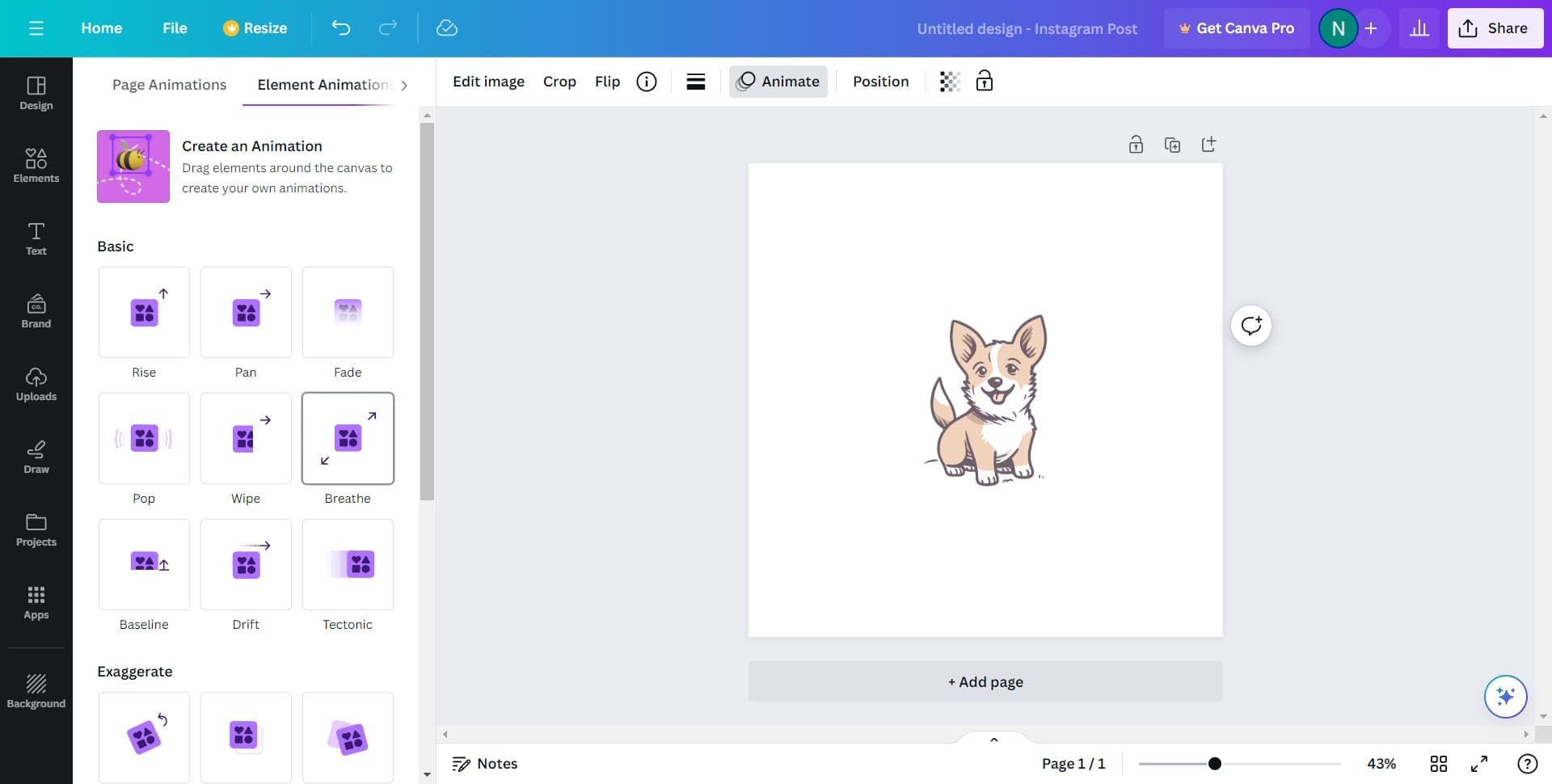 Choose your animation effect