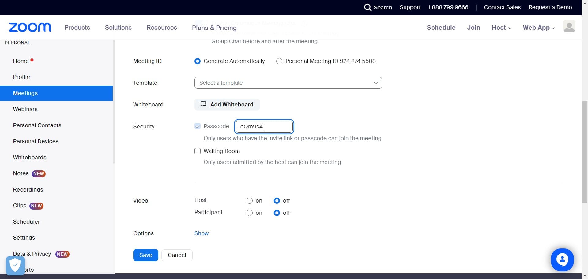 Finalize whiteboard settings