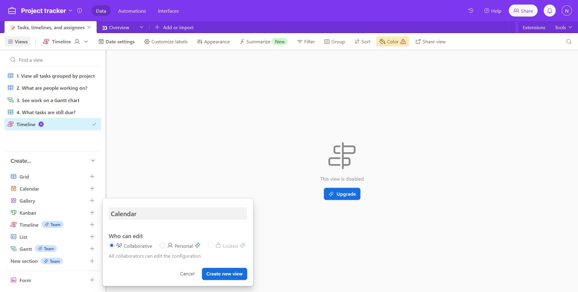 Navigate to View Options