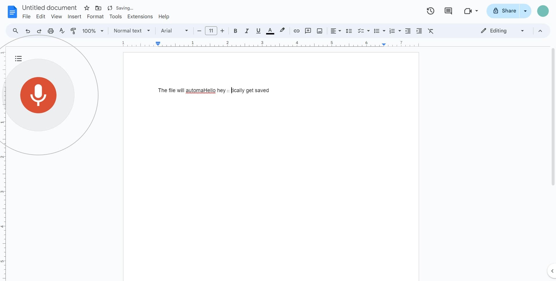 Confirm voice input is active