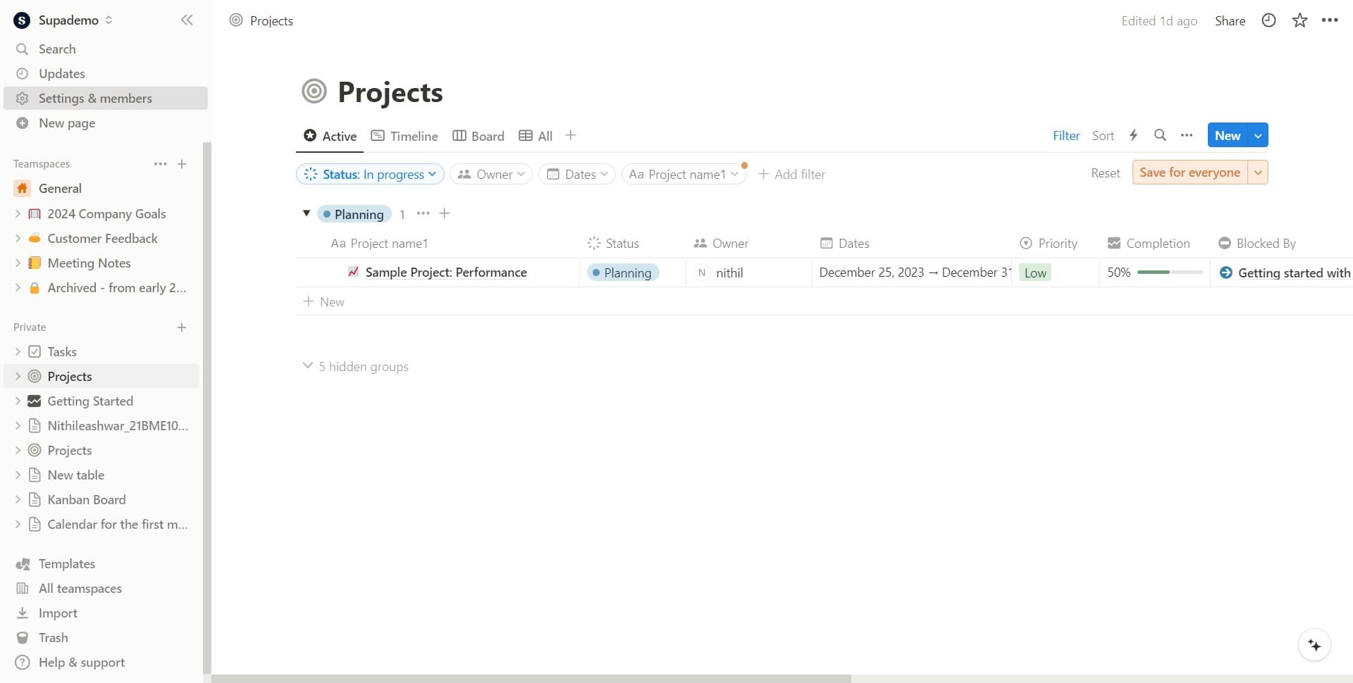 Open Settings & members