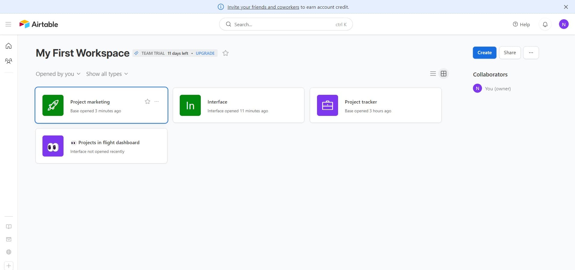 Click on Project marketing