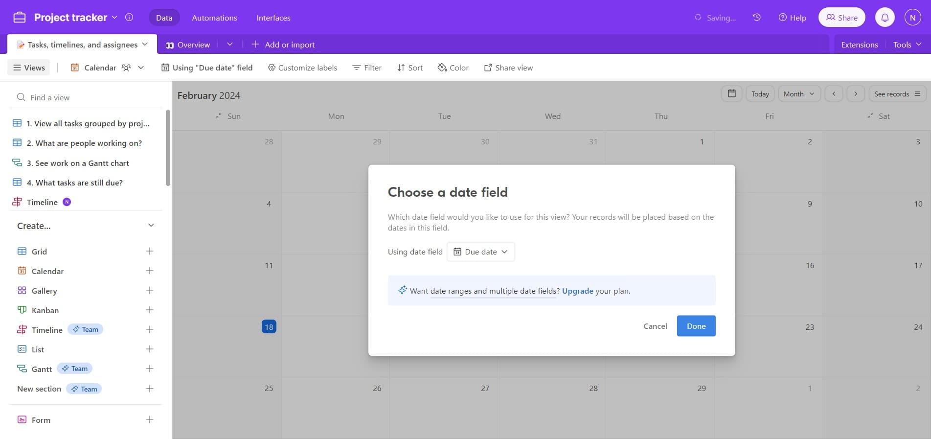 Complete Date Field Setup