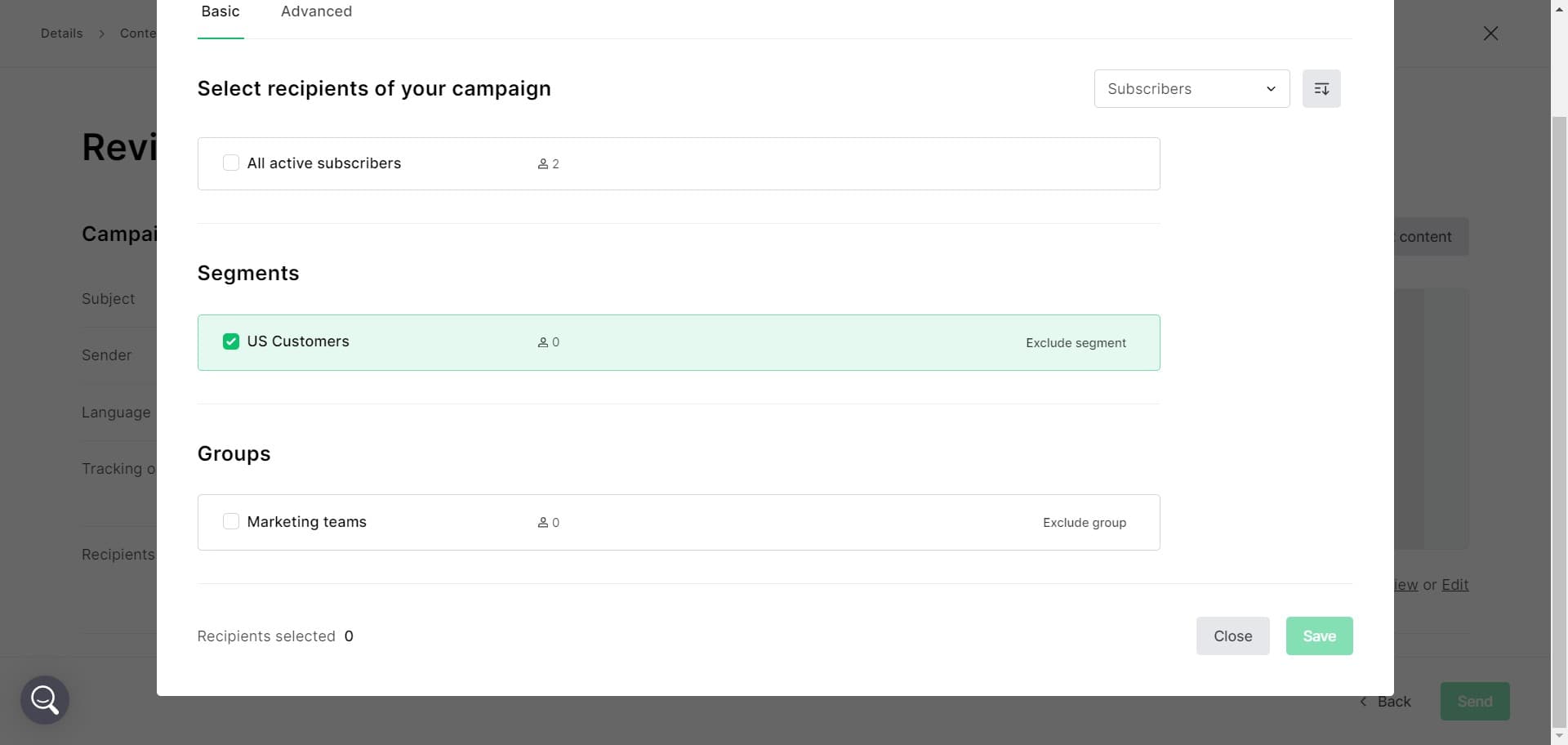 Save campaign changes