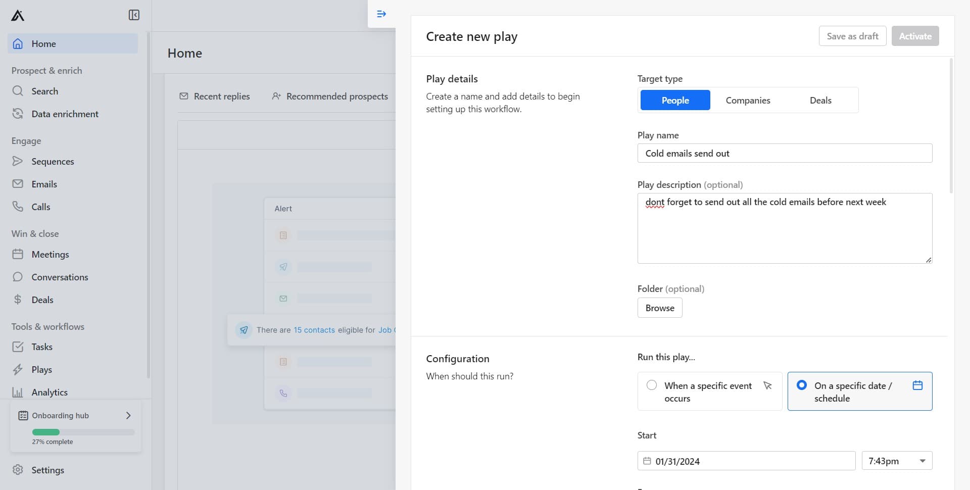 Specify the target company list