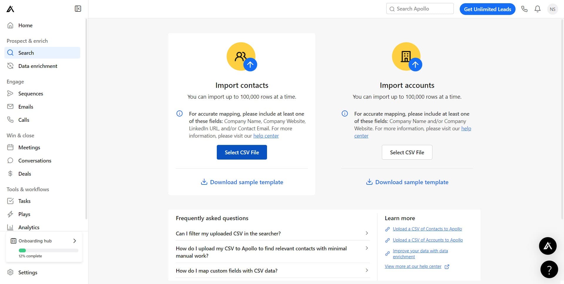 Click Select CSV File