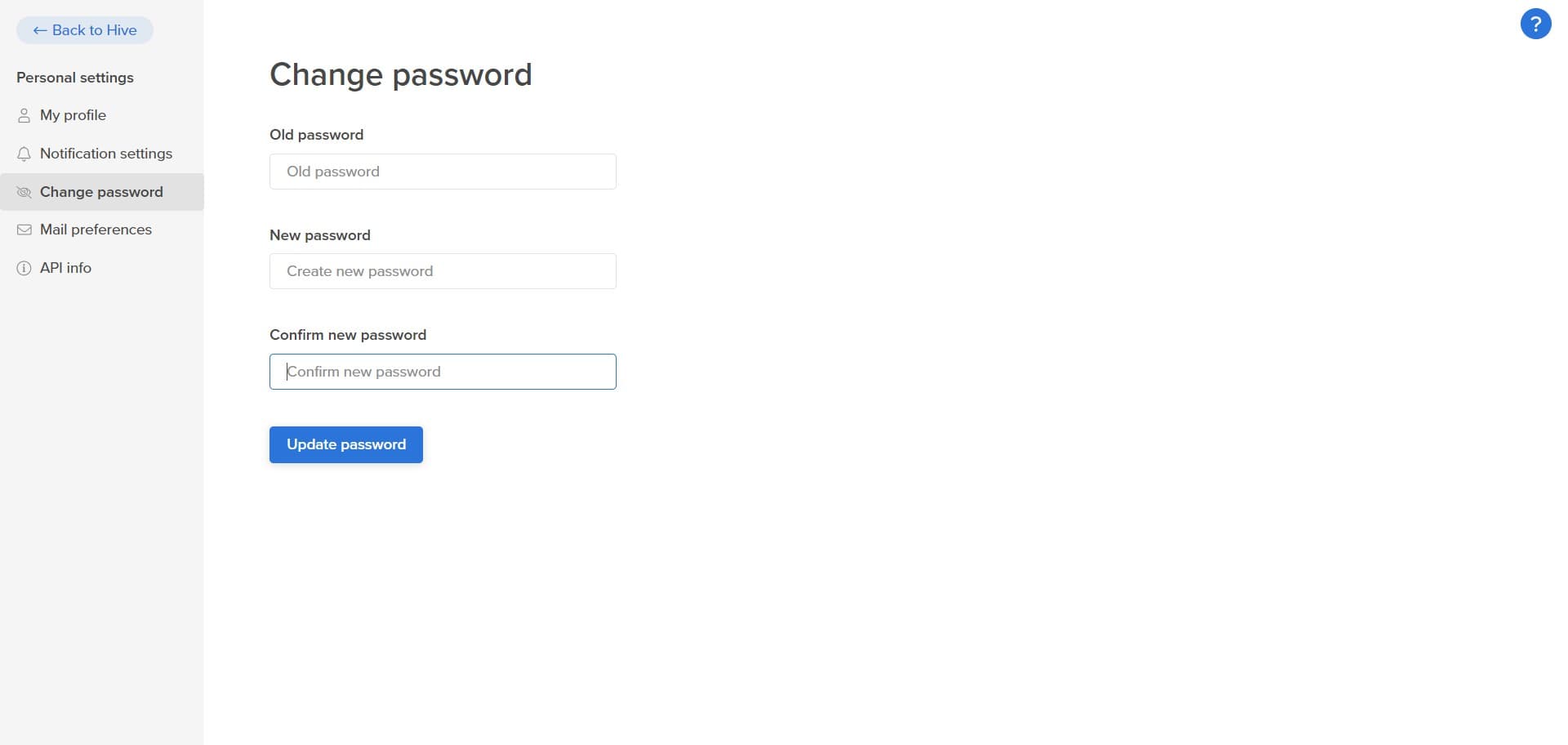 Click on Update password