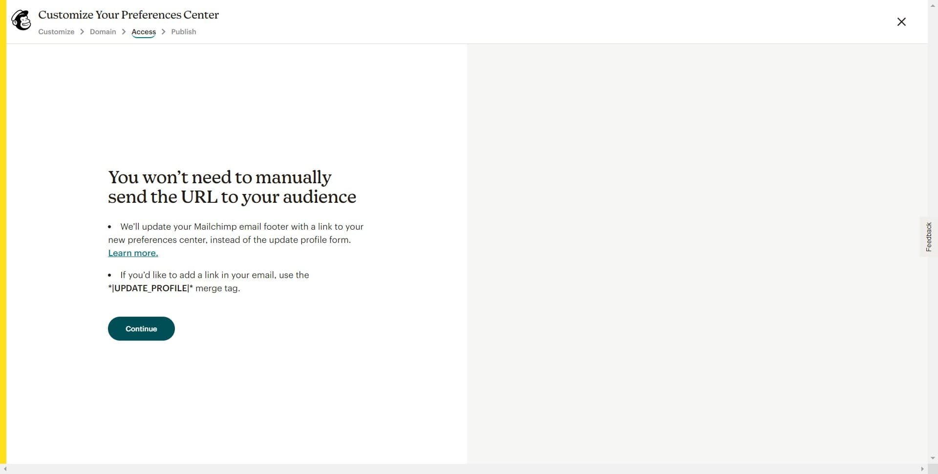 Proceed to publishing