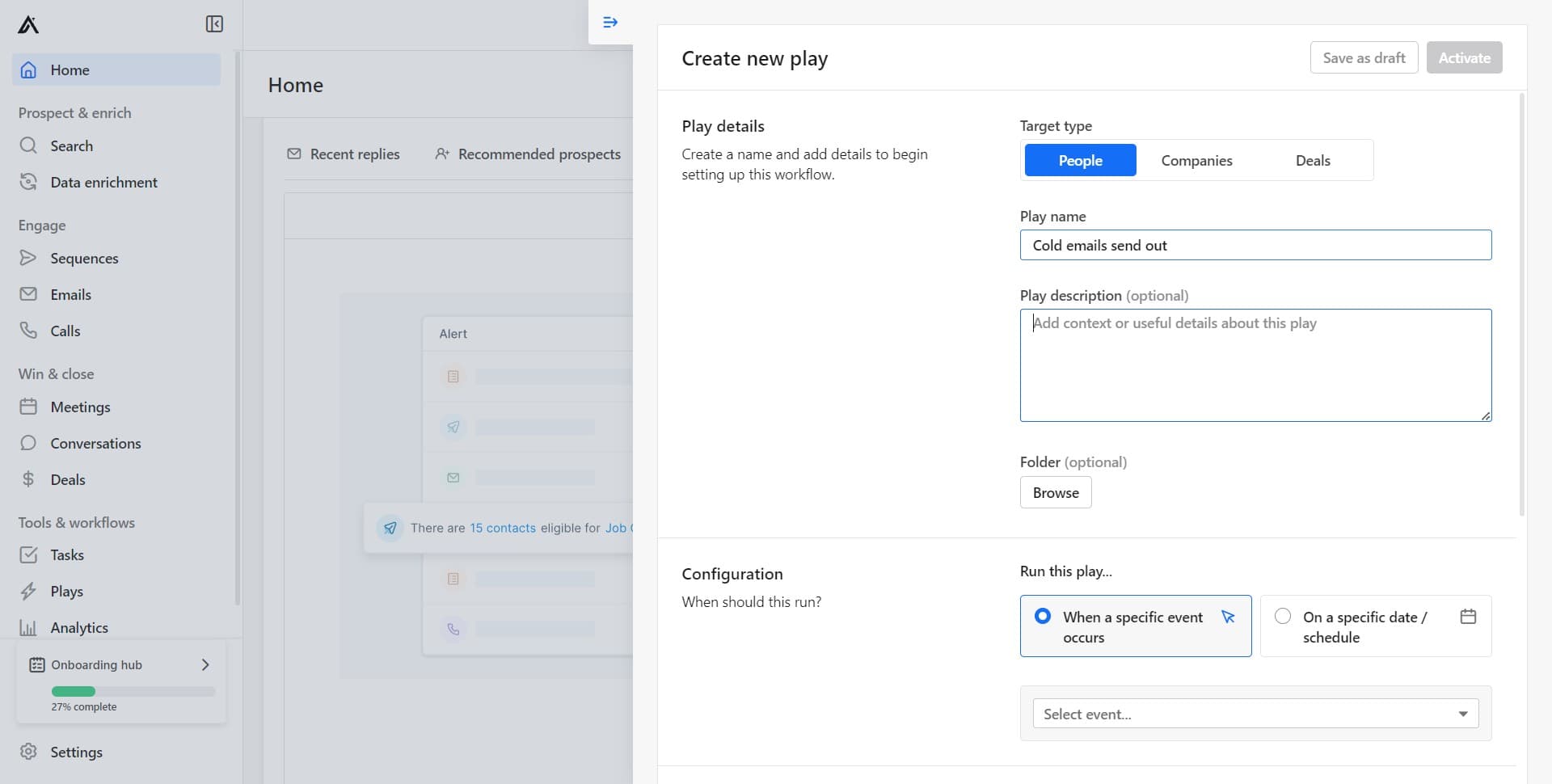 Set additional alert criteria