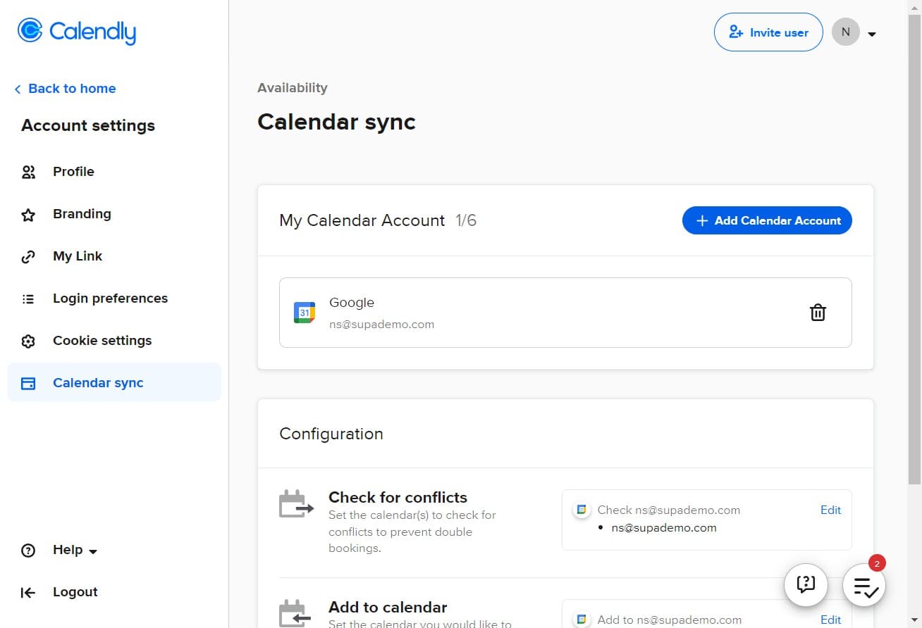 Add a new calendar account