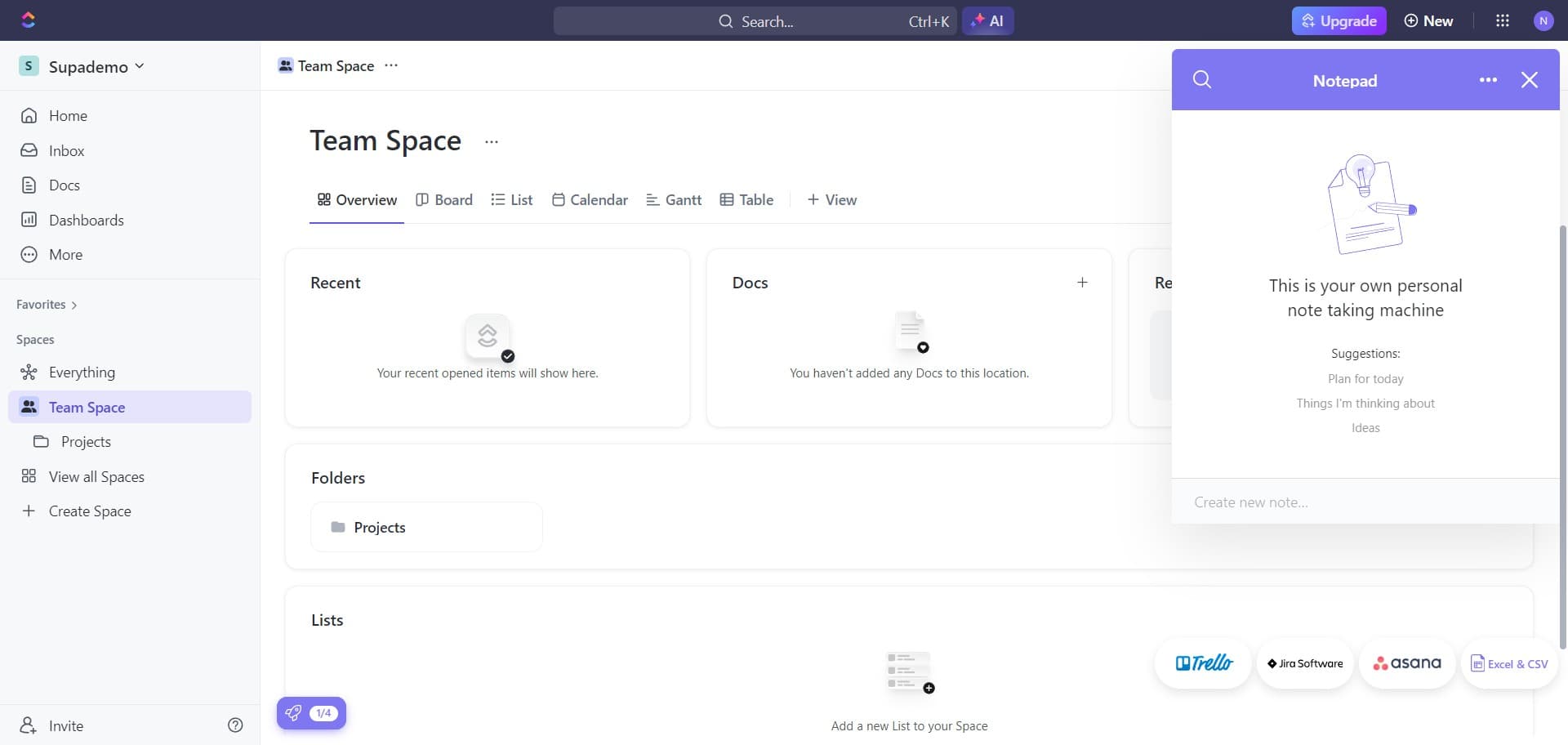 Exit the settings panel