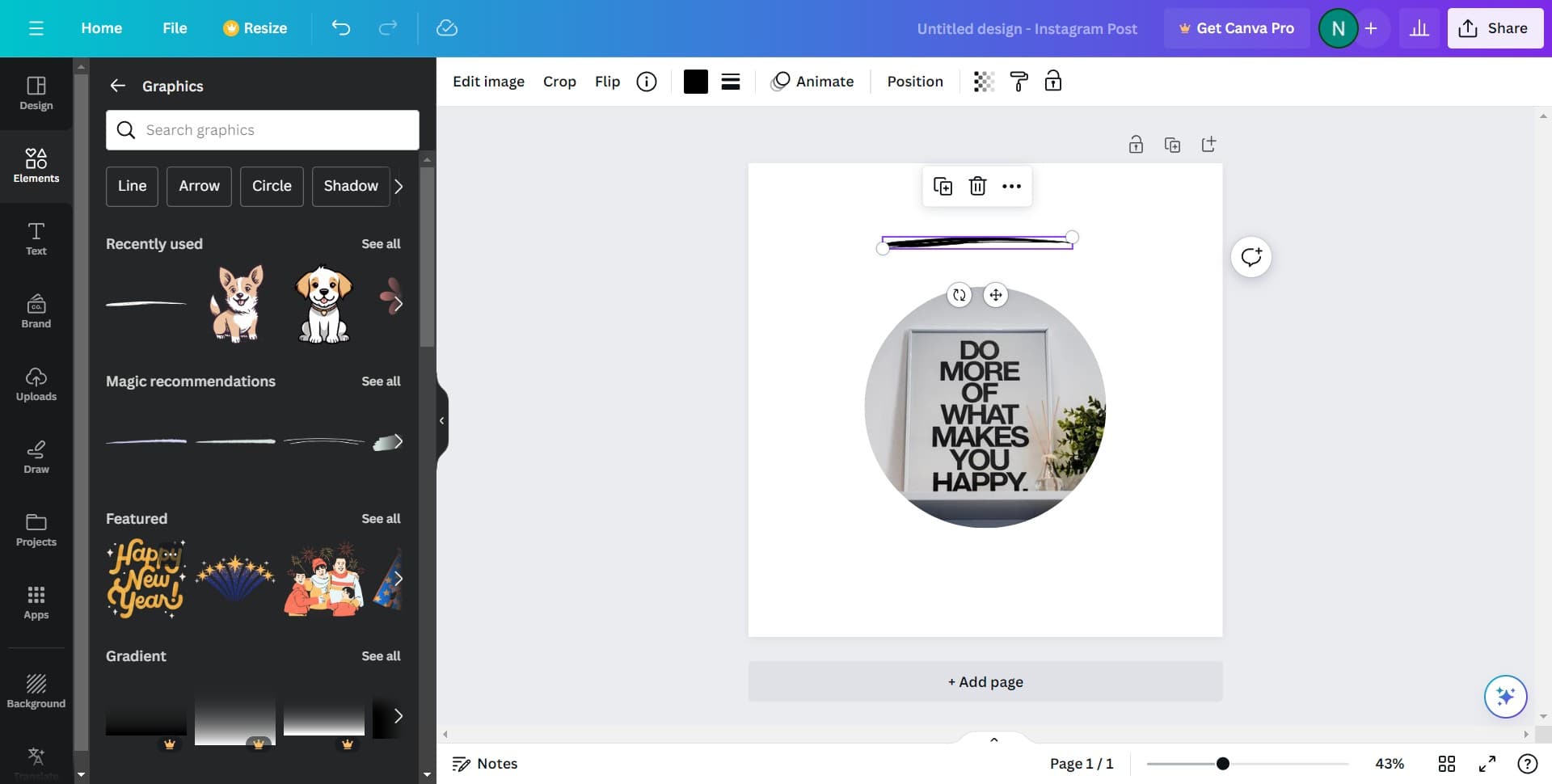 Finalize graphic placement