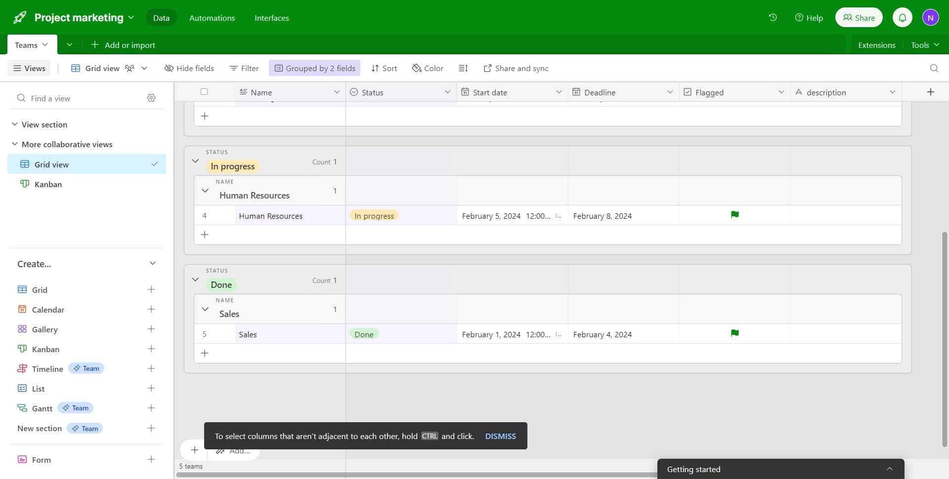 Select your subgroup field